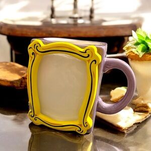 Purple and Yellow Friends Frame coffee mug or pen or plant holder
